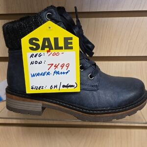 Black Ankle Boots with Knit Cuff